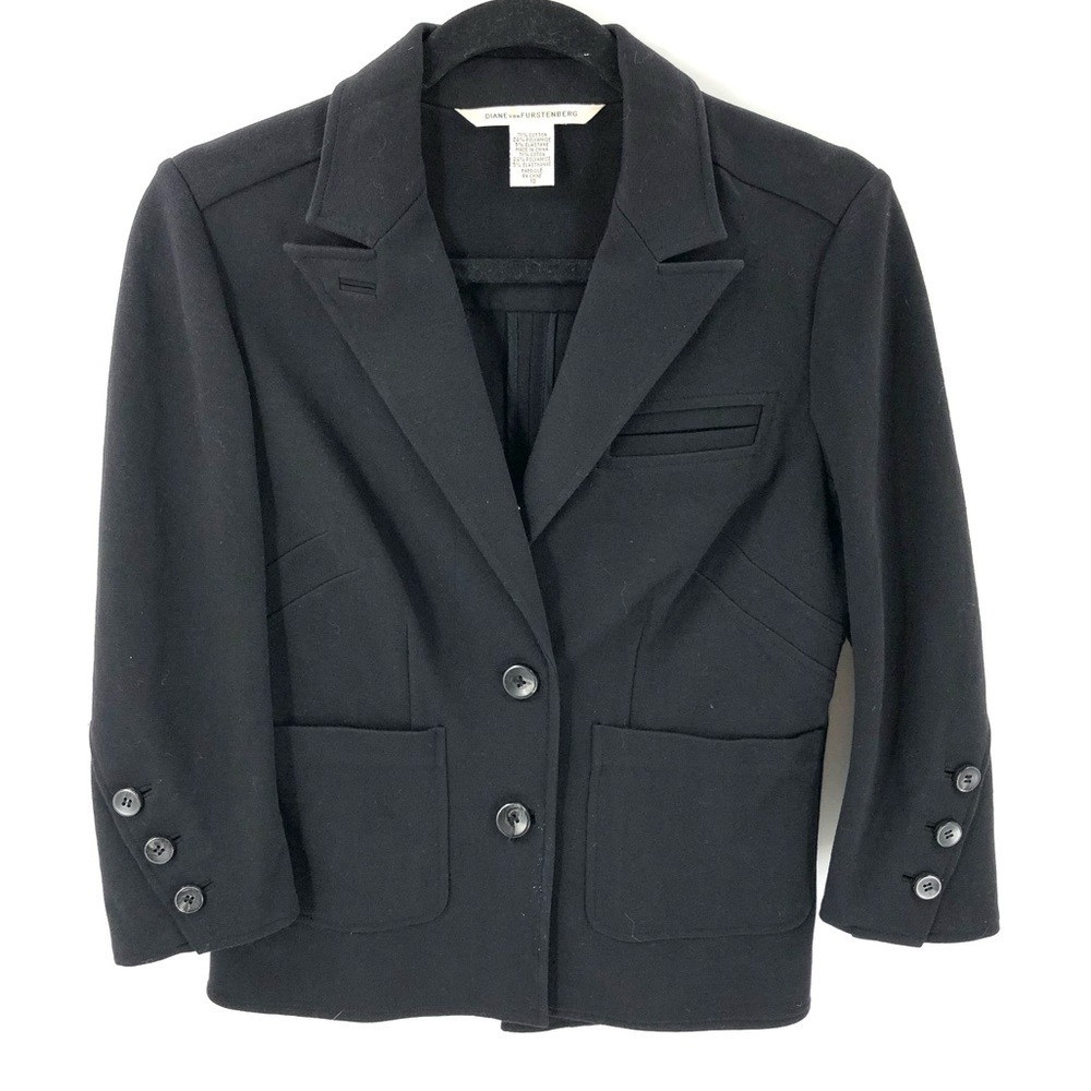 Diane Von Furstenberg Blazer Women 10 Stretch Jacket Office Capsule Quiet Luxury